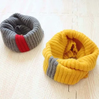 

Fashion Girls Boys Knitted Loop Neck Circle Winter Warm Scarves Neckerchief Baby Kids Snood Ring Infinity Tassel Scarf