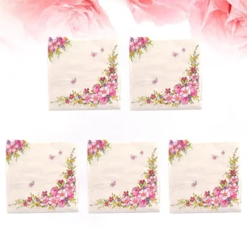 

100pcs Creative Flowers Printed Napkins Paper Decorative Tissue Dinner Paper Towel Party Supplies