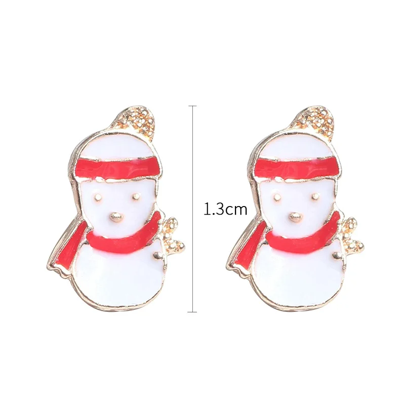 Рождественские серьги для женщин Красочные Кристальные серьги ювелирные изделия Рождественская елка Санта Клаус серьги-гвоздики - Окраска металла: 11