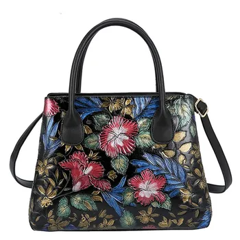 

Ladies Leather Banquet Flower Tote Bags Handbags Women Famous Brands Large Capacity Shopping Shoulder Bag Woman Cross Body Bags