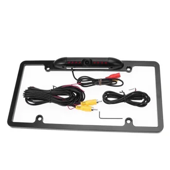 

Cars Backup With Camera Rear View Waterproof Led Night Vision HD License Plate Frame Adjustable Angle Auto Reverse Universal