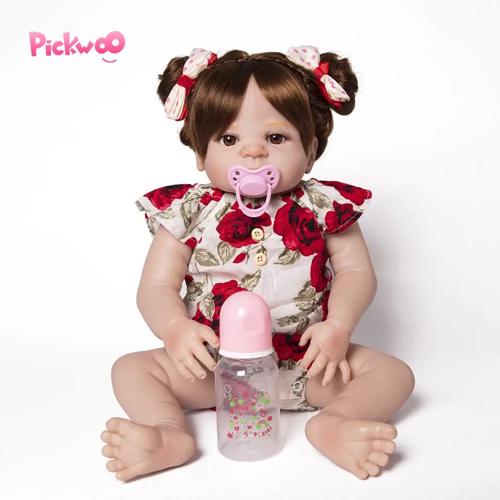 

Pickwoo bebes reborn doll 48cm 55cm Baby girl Dolls soft Silicone Boneca Reborn Brinquedos Bonecas children's gifts toys plamate