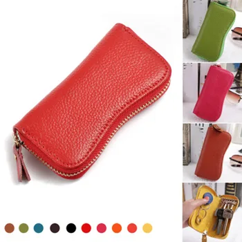 

Women Leather Car Key Wallets Purse Zipper Home Key Holder Organizer Coin Case Bag H66
