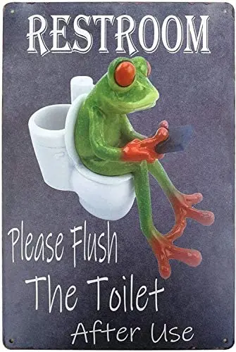 

Please Flush The Toilet After Use Restroom Sign for Bar Pub Bedroom Decor Bathroom Art Wall Plaque 8X12 Inches