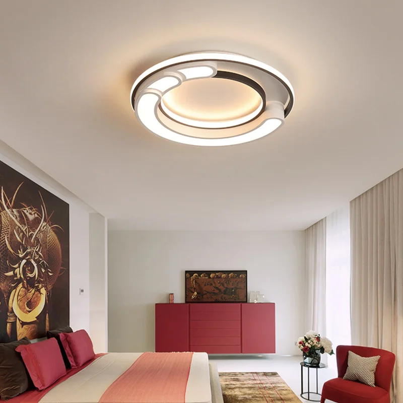 

Smuxi 110V/220V Iron&Acrylic Dimming LED Ceiling Lamp Bedroom Living Room Ceiling Light Energy-Saving Lighting w/Remote Control
