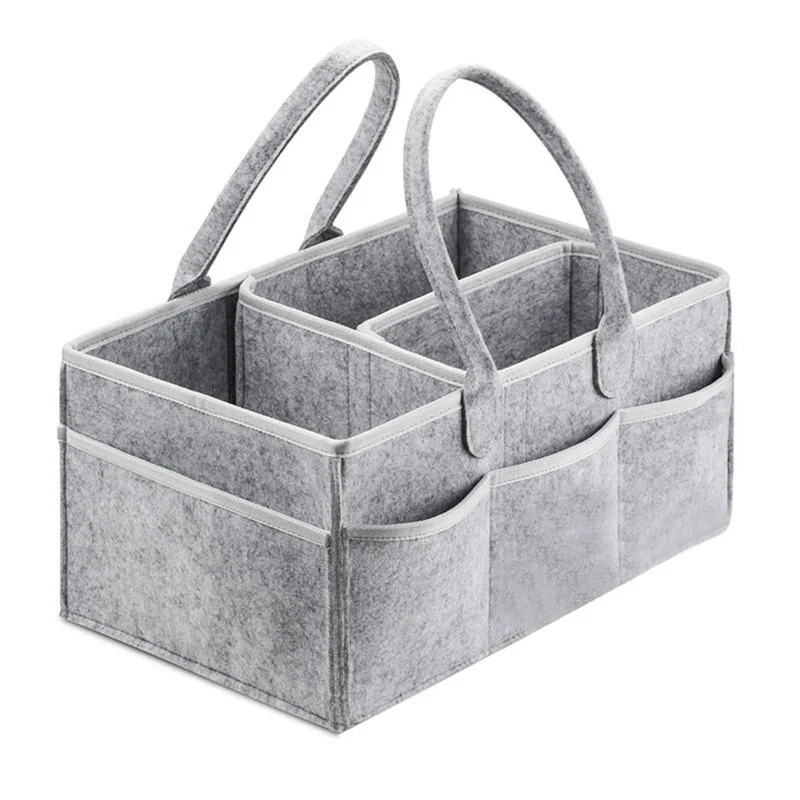 

Portable Holder Bag For Changing Table Nursery Essentials Storage Bins Baby Felt Diaper Organizer