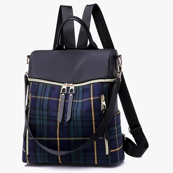 

High end Plaid Backpack Women European and American Style Multifunctional Female Journey Shoulder Bags Wholesale And Dropship