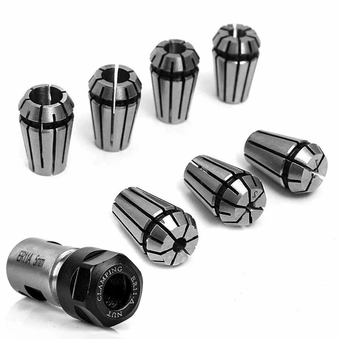 7pcs Er11 1-7mm Spring Collets W/ Er11a 5mm Motor Shaft Holder Extension Rod Hot |