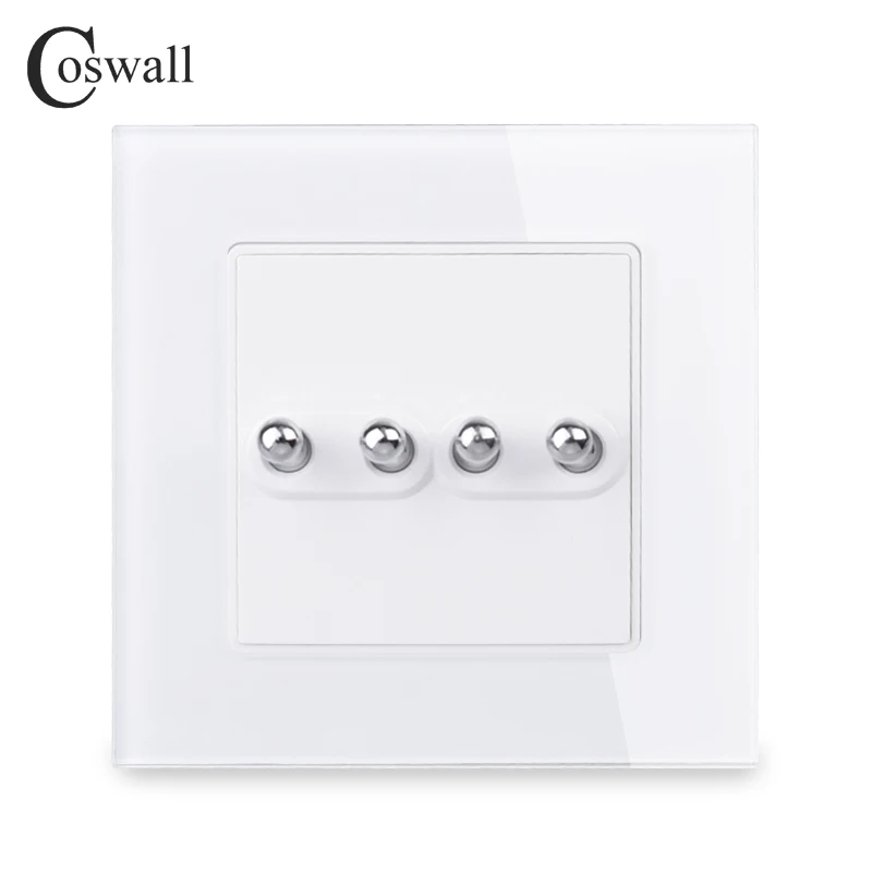 Coswall, простая модная рамка из закаленного стекла с кристаллами, 4 комплекта, 1 способ, тумблер, светильник, переключатель вкл/выкл, настенный выключатель, 16А, переменный ток, 250 В