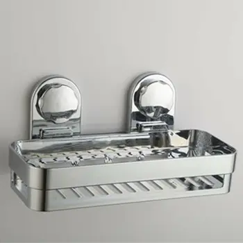 

Stainless Steel Rack Bathroom Kitchen Basket Tray Shelf Lock Suction Cup Kitchen Organizer Basket Holder Anti-rust Frame