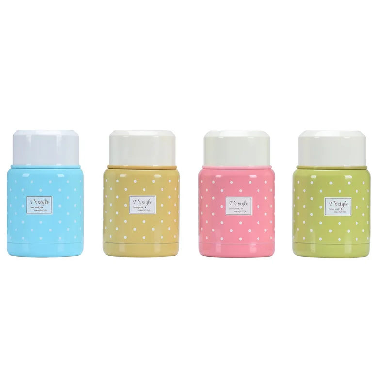 

Vacuum Flask 350ml Thermos Brush Gift Inox Folding Spoon Thermal Lunch Box Children Termos Colorful Soup Jar Portable Bag Food