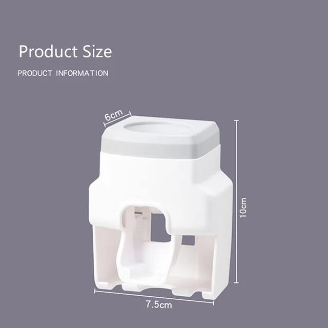 Toothbrush Holder Set Toothpaste Dispenser Wall Mount Stand Bathroom Accessories Set Rolling Automatic Squeezer Family Hygienic 5