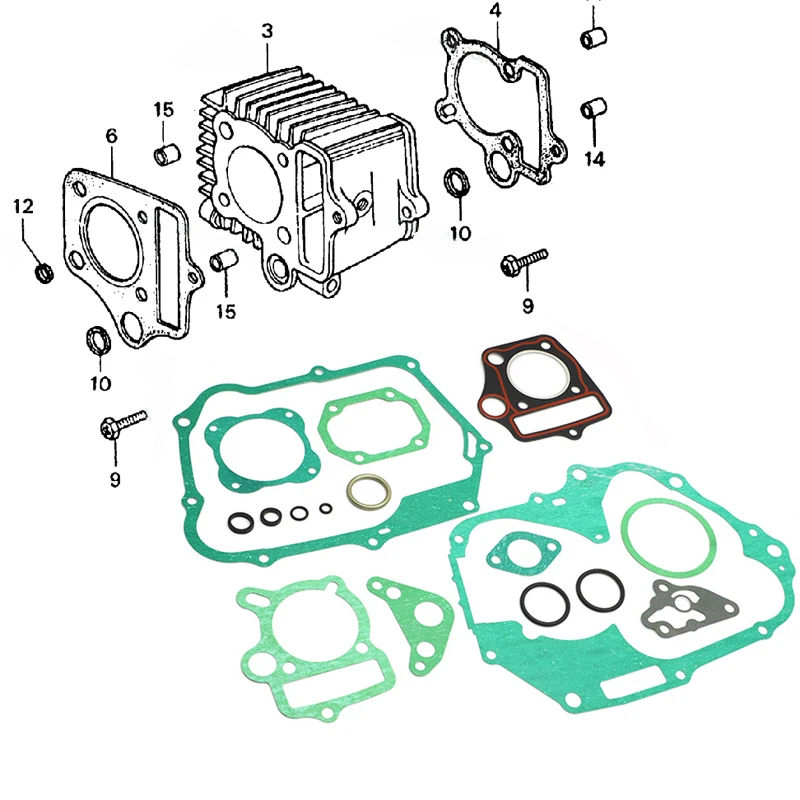 For HONDA COMPLETE ENGINE GASKET SEAL KIT SET CRF70 XR70 ATC70 TRX70 CT70 SL70 XL70