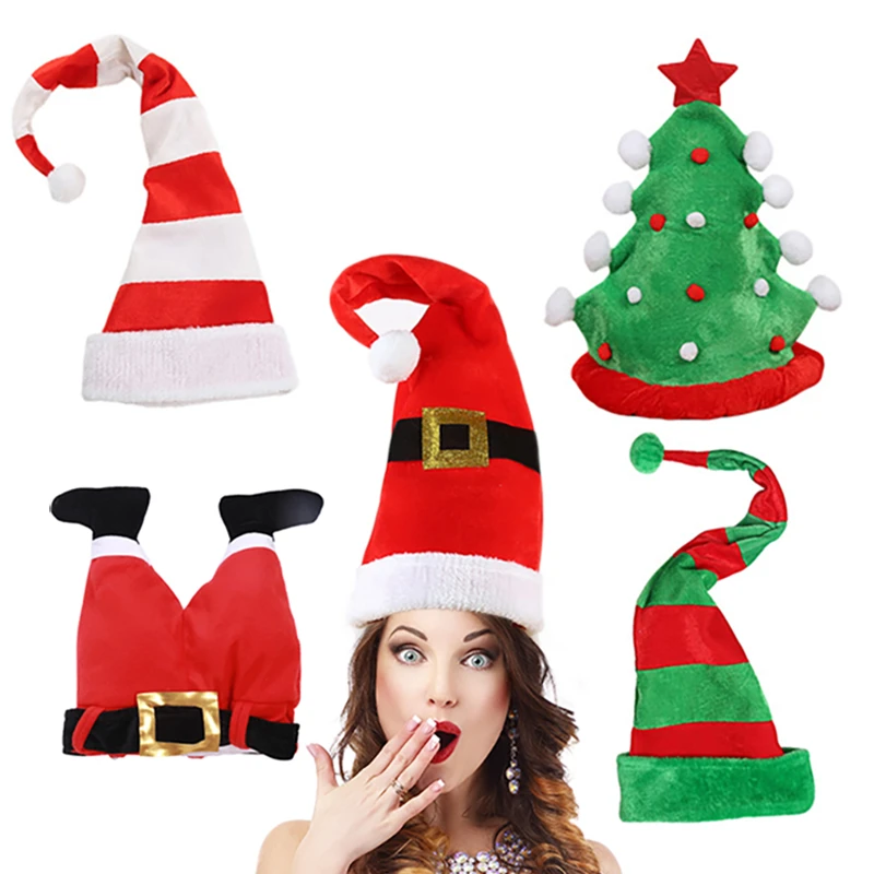 Weihnachten Hut Plüsch Elf Santa Hut Ornament Weihnachten kappe Elf hüte  2022 Neue Jahr Weihnachten Party Lustige Thema Requisiten Dekoration| Weihnachtsmützen| - AliExpress