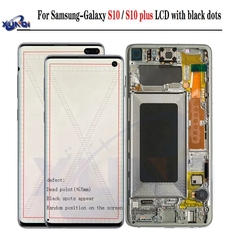 ЖК-дисплей Amoled 1440*3040 с рамкой для SAMSUNG Galaxy S10 G9730 + Plus G9750 сенсорный экран дигитайзер