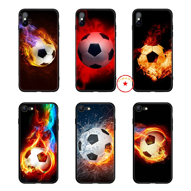 Футбольный Мягкий силиконовый чехол для телефона для iPhone 11 Pro Xs Max X или 10 8 7 6 6S Plus 5 5S SE Xr 6 Plus 7Plus 8 Plus