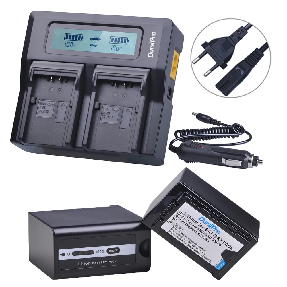2 шт 7800mAH VW VBD78 AG VBR89 батарея + LCD быстрое зарядное устройство для Panasonic AJ HPX260MC HPX265MC