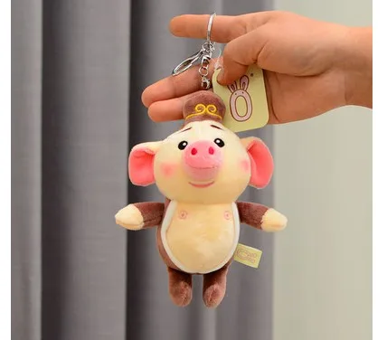 10-15plush Забавный персональный шарф Свинья флис кулон пушистый брелок для ключей Фигурки Игрушка Свинья разнообразие хорошее качество фестиваль подарок