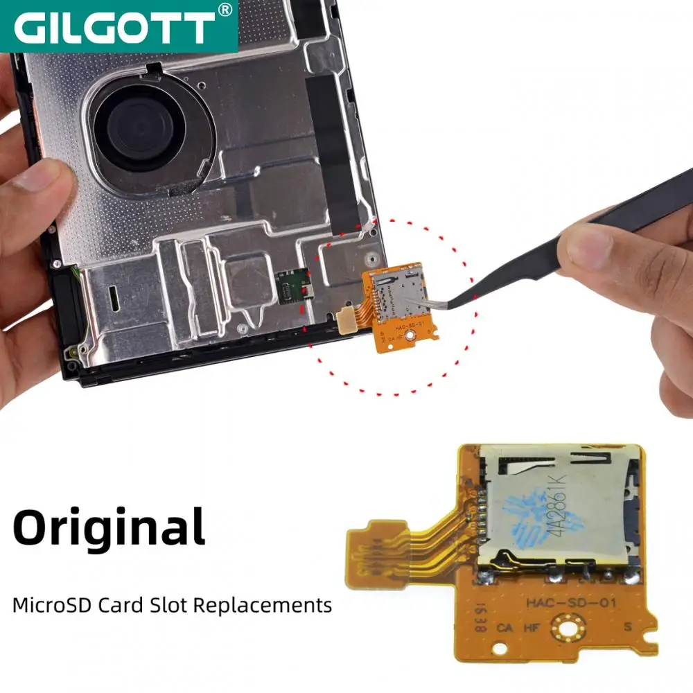 Original Micro SD Card Slot Socket TF Card Reader Board Repair Replacement for Nintendo Switch Game Console