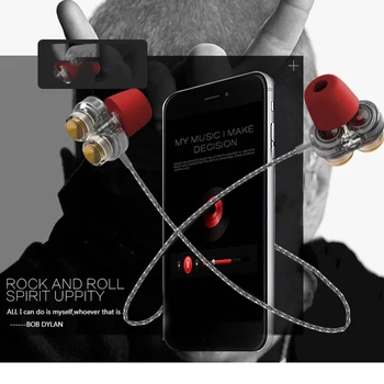 

New QKZ KD7 Earphones Dual Driver Sport Earphone 3.5mm Headset Hands Free with Mic Music Earphone for All Phone Pc