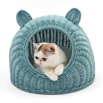 

Cat Litter Rattan Four Seasons Universal Washable Net Red House s Summer Short Siamese Small Dog Kennel