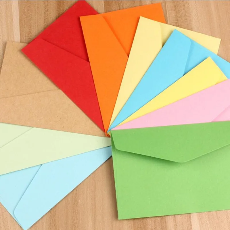 10pcs/lot 14 Candy Colors Blank Mini Envelopes Gift Envelope Wedding Birthday Party Invitation Supplies Kraft Paper | Дом и сад