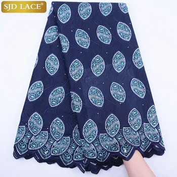 

SJD LACE African Dry Lace Fabric With Stones Embroiderey Swiss Voile Lace In Switzerland For Nigerian Man Dress Material A1837