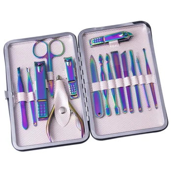 

15pcs Manicures Tool Kit Nail Clippers Stainless Steel Sharp Fingernail Toenail Clippers Nail Trimming Cutters with Storage Case