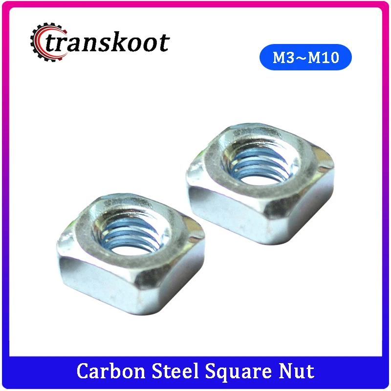 Metric Square Nuts Machine Screw Nut Carbon Steel Zinc-Plated M3 M4 M5 M6 M8 