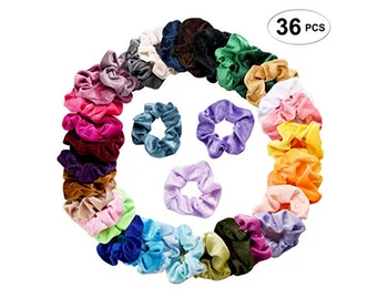 

US STOCK Hot Summer 36 Pcs Velvet large intestine ring Elastic Hair Bands