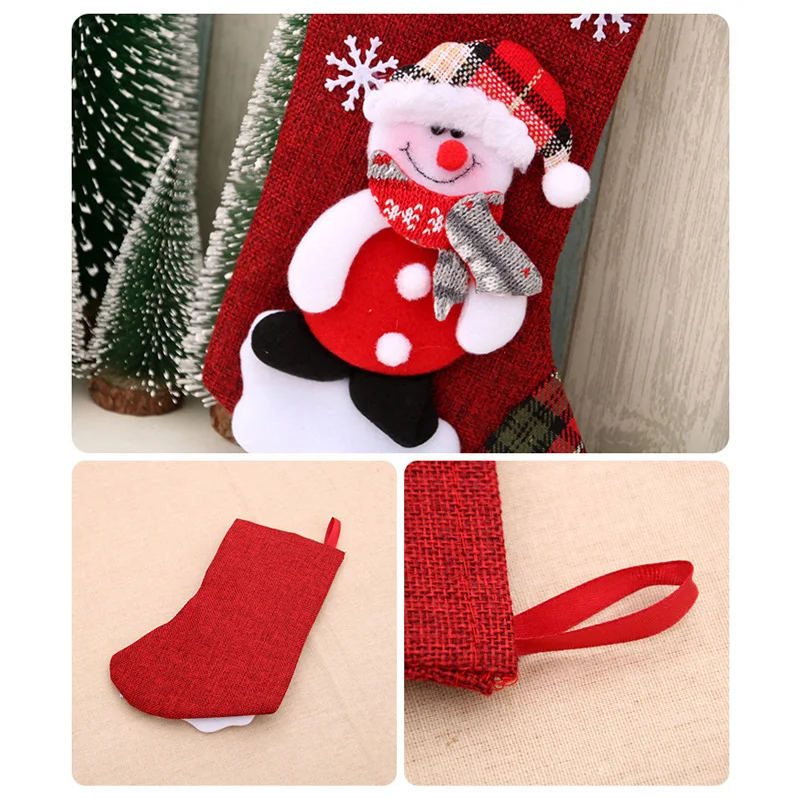 New Year Christmas Stocking Sack Xmas Gift Candy Bag Christmas Decorations for Home Navidad Sock Fireplace Tree Decor christmas gift bags christmas stockings gift bags christmas candy packaging