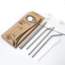 304 нержавеющая сталь Изогнутая прямая соломинка зеленый чай кофе соломинка набор столовых приборов