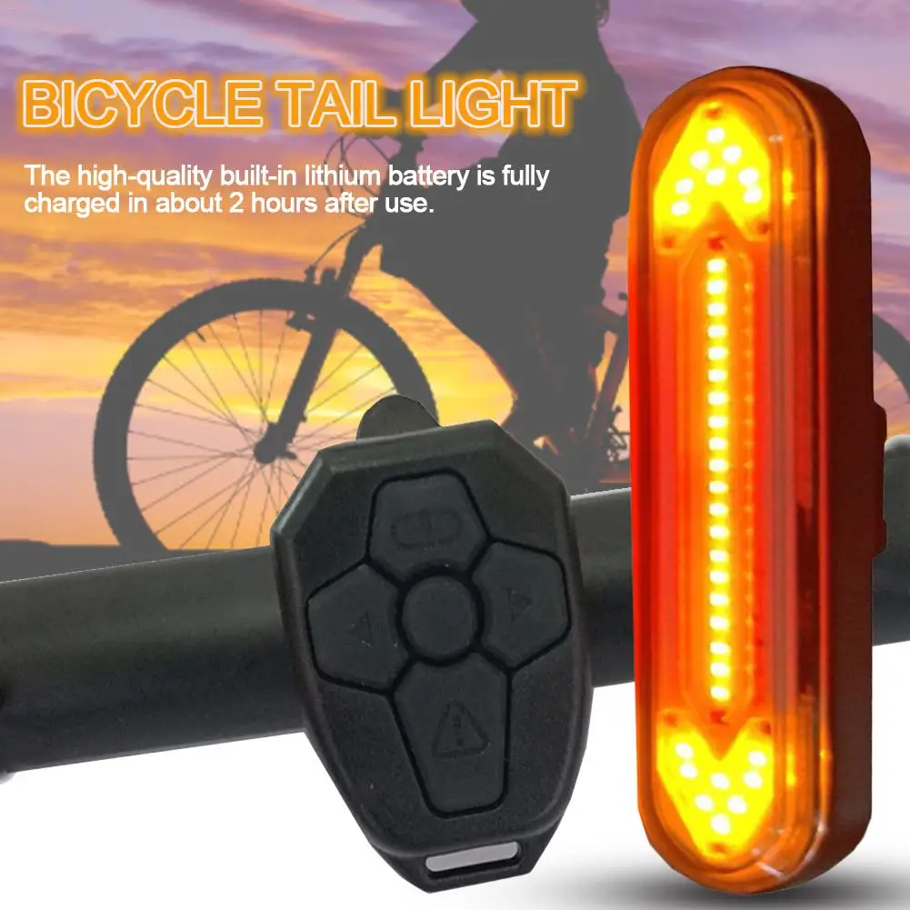 Велосипедный, зарядка от USB фонарь для верховой езды поворота сигнальный светодиод Беспроводной дистанционного Управление горный велосипед безопасности Предупреждение свет
