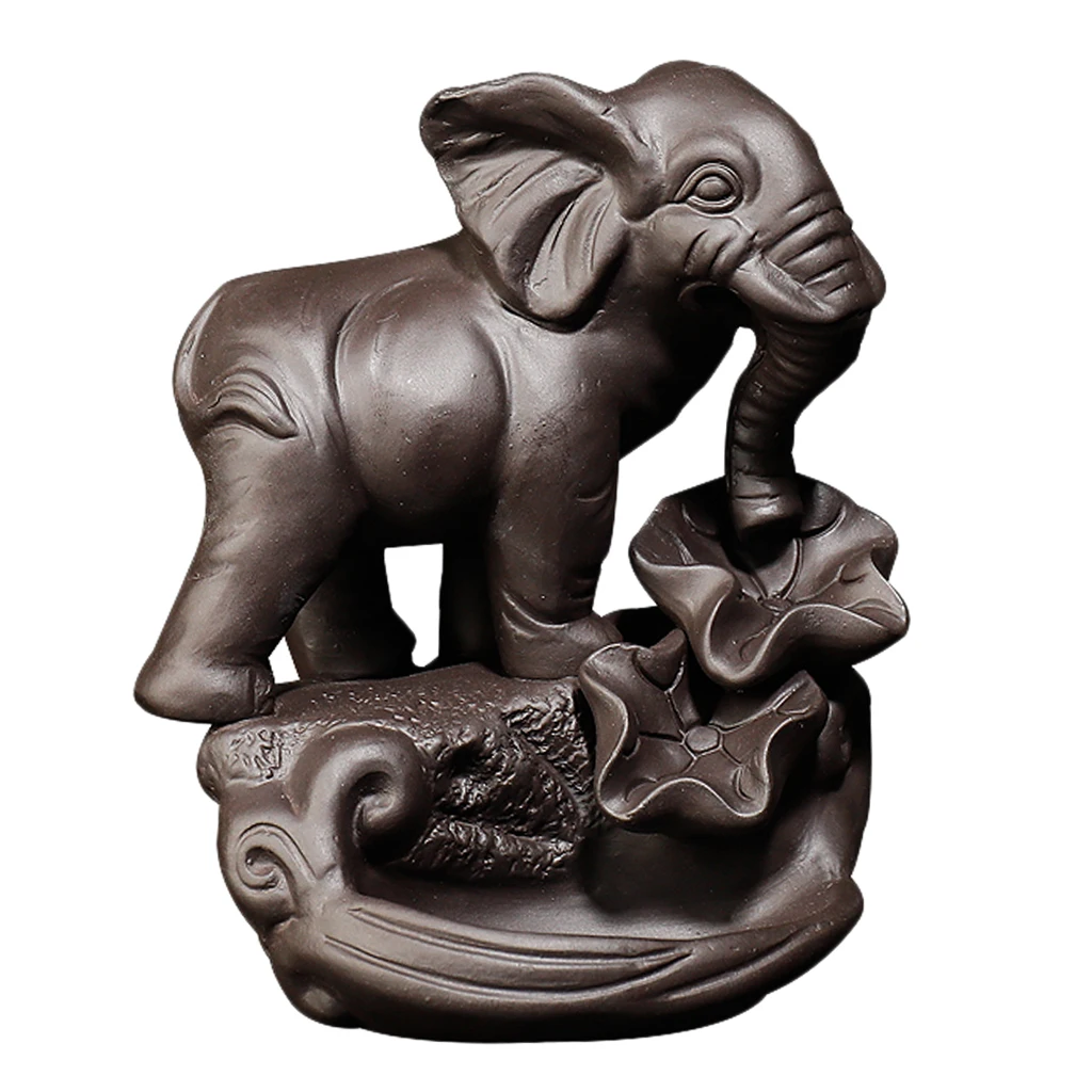 Elephant Shaped Backflow Incense Burner Stick Cone Holder Decor