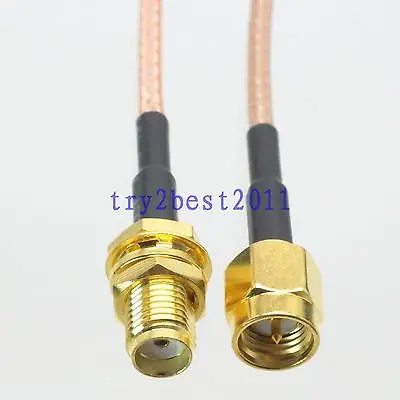 

DHL/EMS 50 Sets RG316 SMA plug pin to SMA jack pin bulkhead Straight Jumper pigtail Cable 20inch -C1