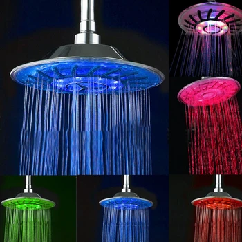 

Ultra-quiet Round Led Shower Head Sprayer Sprinkler 6Inch 7Colors Changing Rainfall Shower Automatic Waterfall Shower