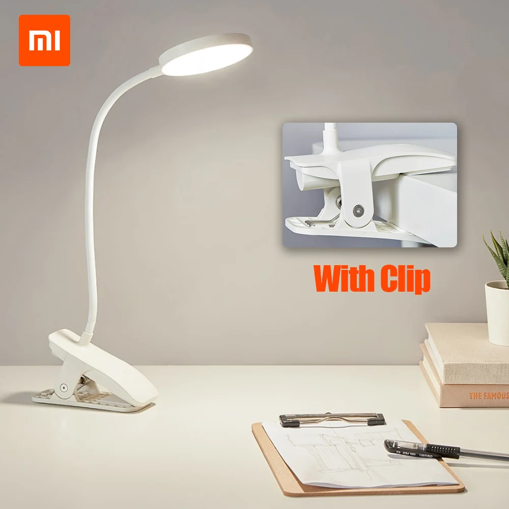 Настольная лампа Xiaomi с зажимом ночник USB перезаряжаемая 5 Вт 4000 к 360 градусов