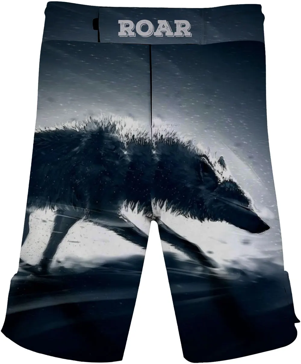 Wolf Printing MMA Fight Shorts BJJ No Gi Grappling Jiu Jitsu Pants Board shorts |