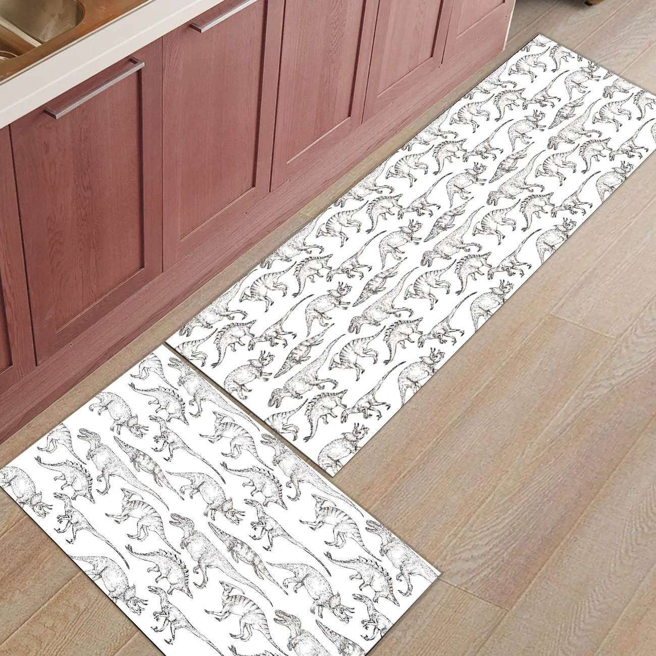 2 шт. Коврики для кухни ручная нарисовка двери динозавра коврики для входного пути ванная комната Гостиная дверные коврики домашний декор