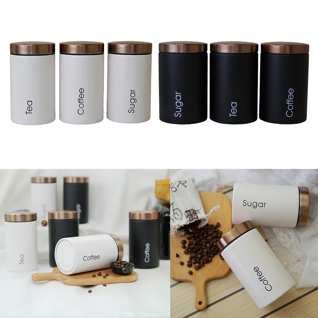 beige tea coffee sugar canisters