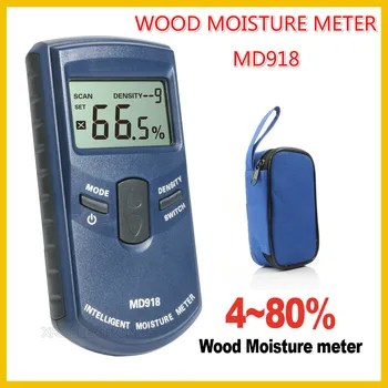 

MD918 Inductive Wood Timber Moisture Meter Hygrometer Digital Electrical Tester Measuring Tool 4~80% Density Electromanetic
