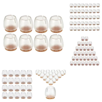 

Transparent Silicone Chair Leg Caps Felt Pads Furniture Pad Chair Leg Floor Protectors (Pack of 32, Round 25mm—29mm)