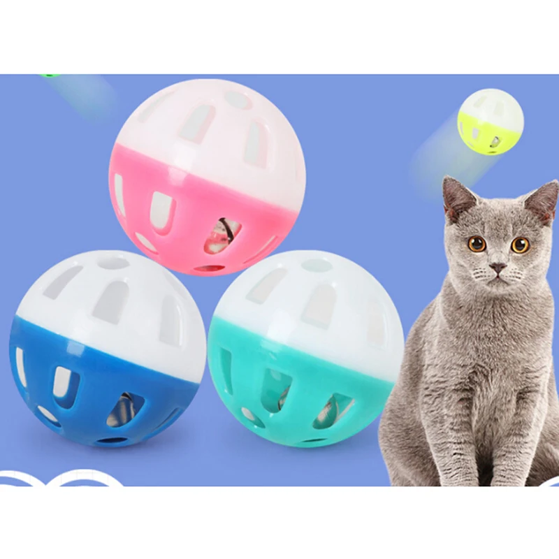 Цветной пластиковый колокольчик 3 8 см игрушечный мяч для кота попугая игрушка