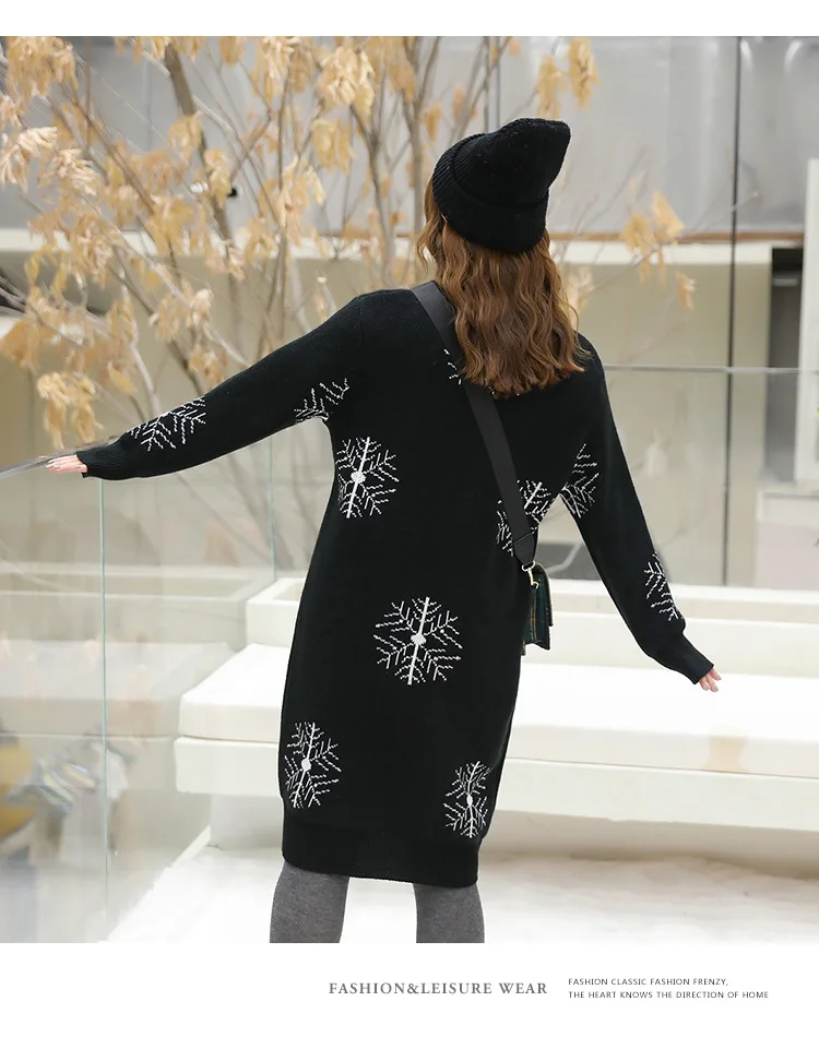 Autumn& Winter New Products Plus-sized Large Size Dress Large GIRL'S Long Snowflake Sweater Knitted Skirts M040