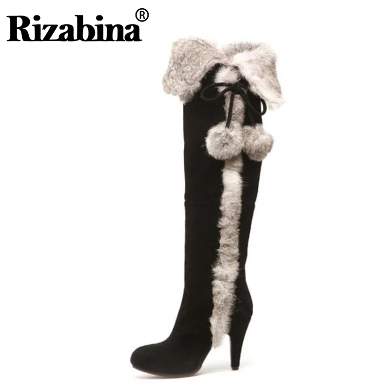 RizaBina Women High Heel Boots Real Leather Woman Shoes Plush Fur Over
Knee Boots Korean Fashion Shoes Woman Footwear Size 34-40 RizaBina Women High Heel Boots Real Leather Woman Shoes Plush Fur Over
Knee Boots Korean Fashion Shoes Woman Footwear Size 34-40