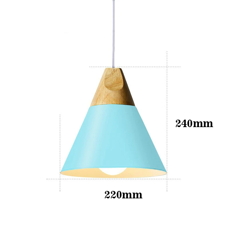 Подвесной светильник s деревянный металлический красочный E27 светодиодный подвесной светильник 7 цветов Скандинавский дизайн подвесной светильник s декор для столовой веревочный светильник led - Цвет корпуса: M-blue