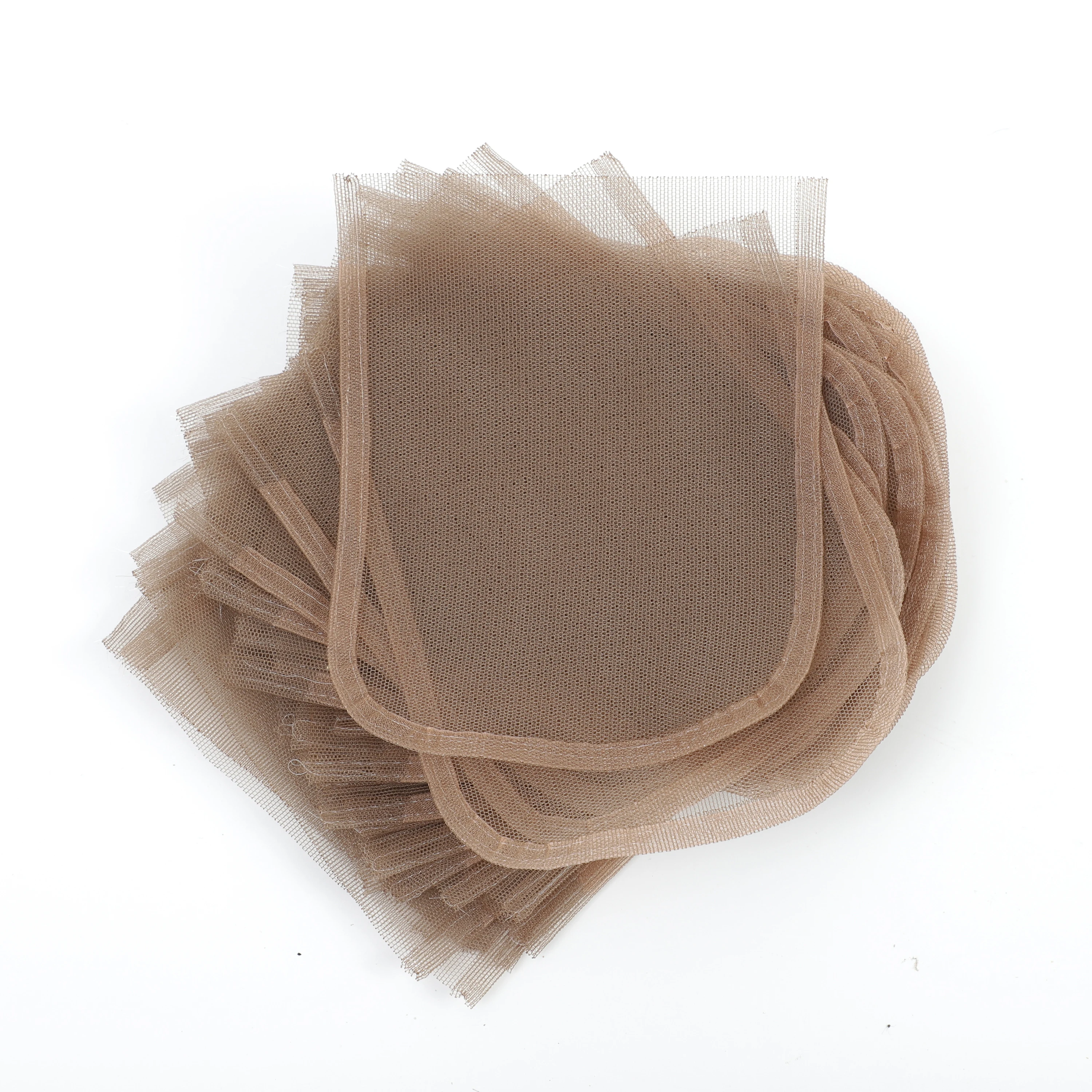 

10PC 4*4 2*4 13*4 Lace Net Material Lace Closure Base Brown Color Wig Caps for Making Closure Swiss Lace Net For Wig Making