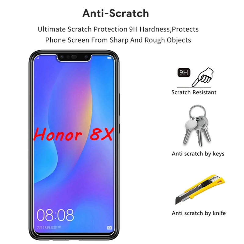 Защитное стекло для смартфона Honor 8X закаленное Huawei Max 8 X View 10 Lite|Защитные стёкла и