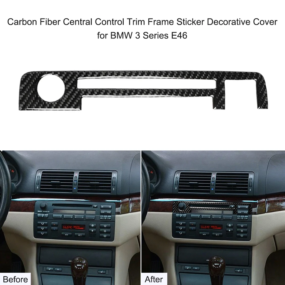 

Carbon Fiber Interior Instrument Dashboard Central Control Trim Frame Sticker Decorative Cover for BMW 3 Series E46 (1998-2005)