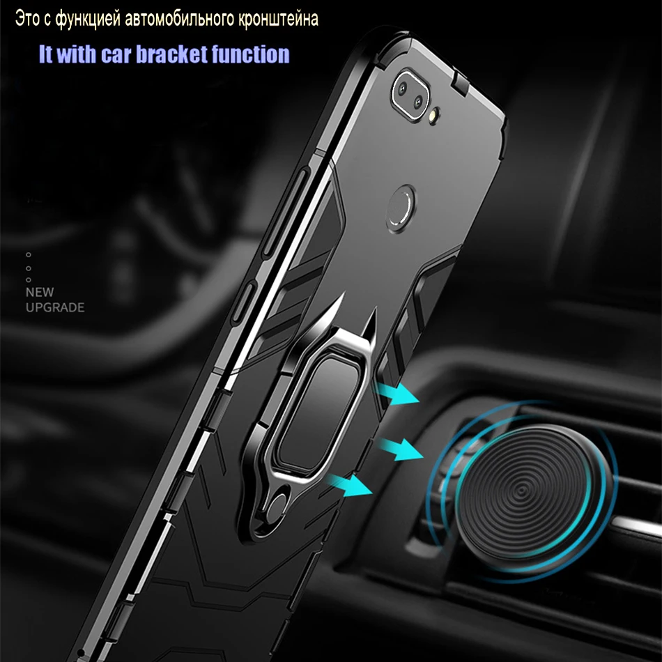 Чехол для xiaomi mi 8 lite, противоударный чехол из ТПУ+ поликарбоната, чехол для mi 8 lite, задняя крышка, чехол для xiaomi mi 8 lite с кольцом на палец автомобиля